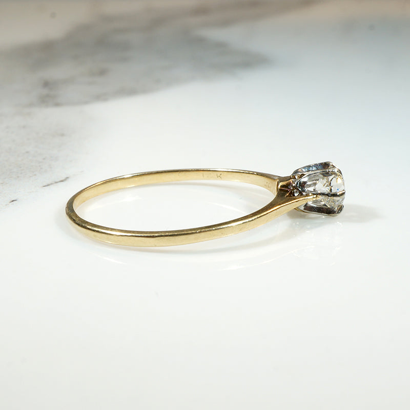 Graceful Old European Cut Diamond Solitaire 