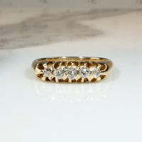 Victorian 12k Gold & Old Mine Cut Diamond Belcher Band