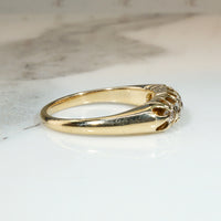 Victorian 12k Gold & Old Mine Cut Diamond Belcher Band