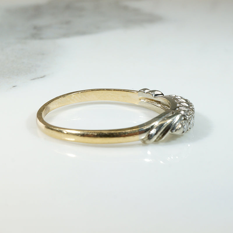 Jaunty Seven Diamond Two-Tone Gold Band