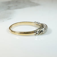 Jaunty Seven Diamond Two-Tone Gold Band