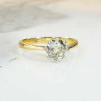 Dreamy Platinum and 18k Yellow Gold Solitaire
