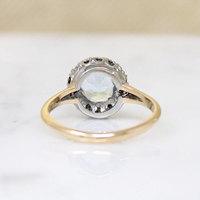 Ethereal Aquamarine Diamond & Flower Halo Ring
