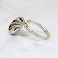Mysterious Modernist Sterling Silver Swoop Ring