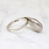 Mysterious Modernist Sterling Silver Swoop Ring