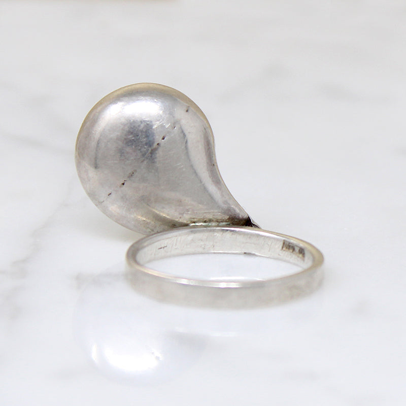 Mysterious Modernist Sterling Silver Swoop Ring