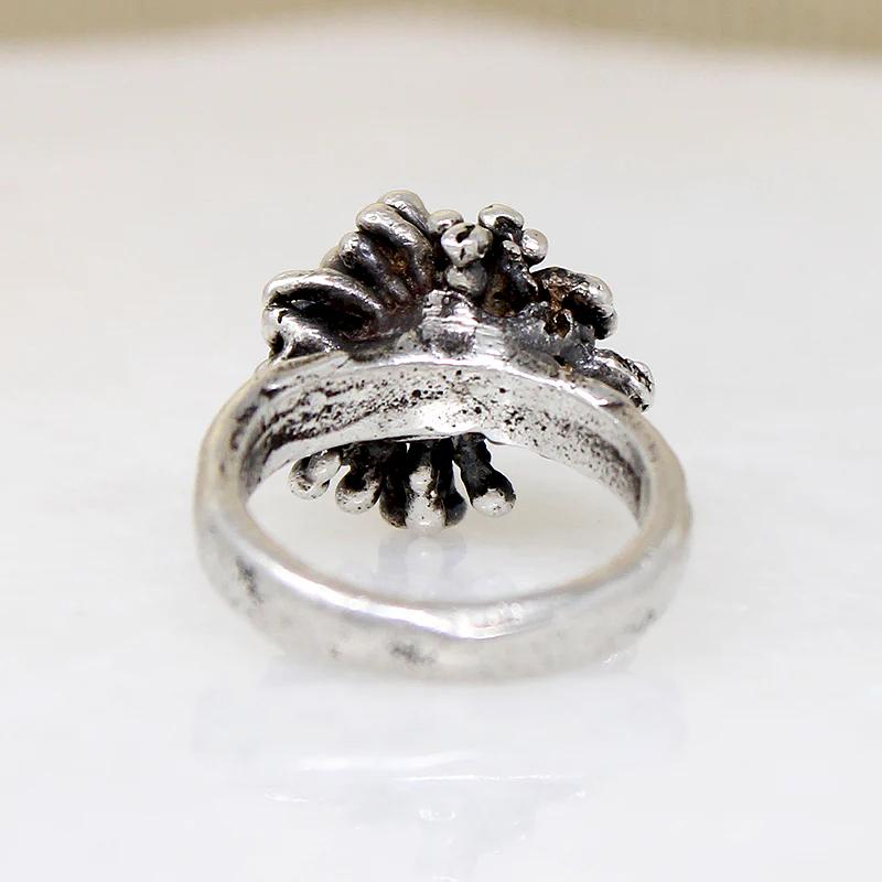 Modernist Sea Anemone Sterling Silver Ring