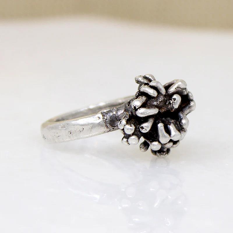 Modernist Sea Anemone Sterling Silver Ring