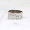 Wide Hammered Sterling Silver Band