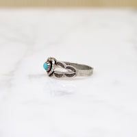 Miniature Heart Motif Sterling & Turquoise Ring