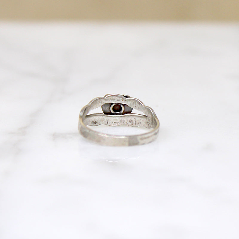 Miniature Heart Motif Sterling & Turquoise Ring