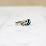 Miniature Heart Motif Sterling & Turquoise Ring