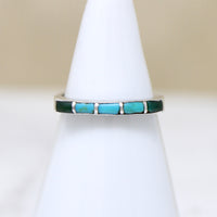 Slim Sterling Band with Malachite & Turquoise Inlay