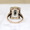 Camphor Glass Ring in Green, Rose & White Gold