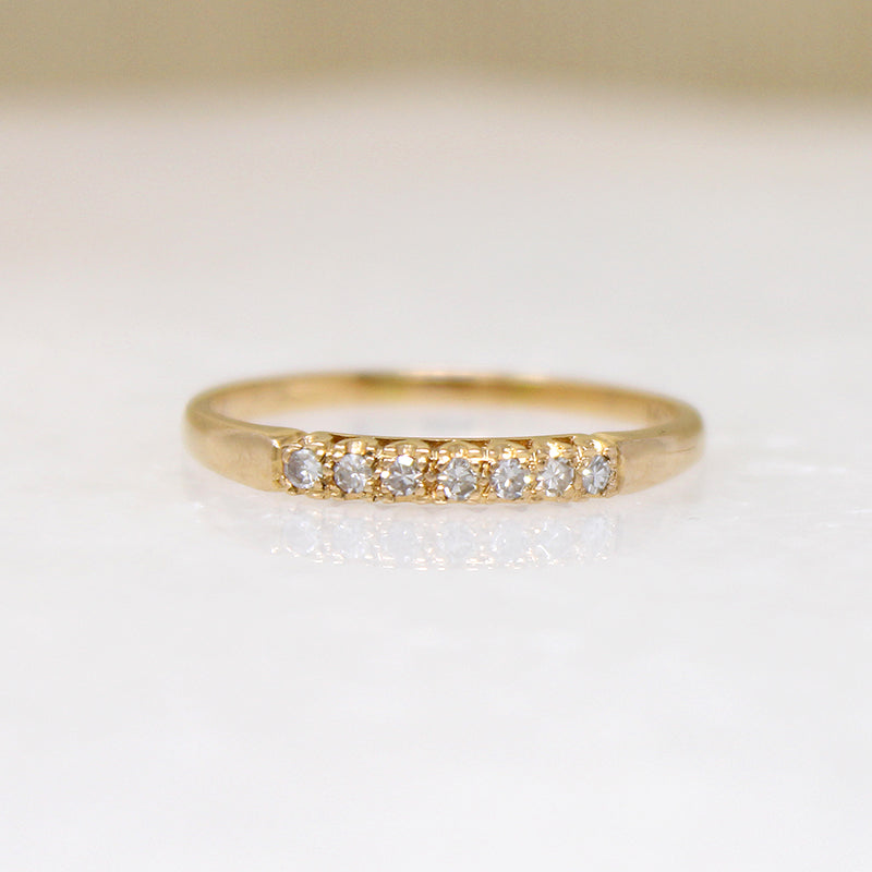 Slender Seven Diamond Band in Yellow Gold