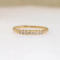 Slender Seven Diamond Band in Yellow Gold