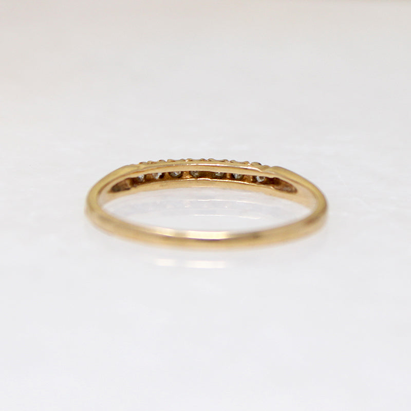 Slender Seven Diamond Band in Yellow Gold