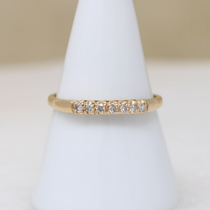 Slender Seven Diamond Band in Yellow Gold