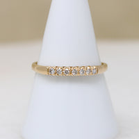 Slender Seven Diamond Band in Yellow Gold