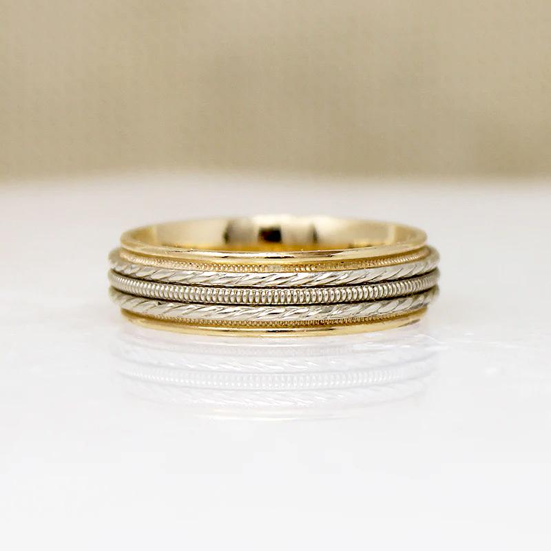 Two-Tone Size 10.5 Band with Handsome Embellishments