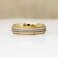 Two-Tone Size 10.5 Band with Handsome Embellishments