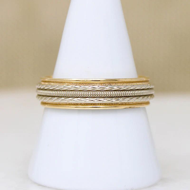 Two-Tone Size 10.5 Band with Handsome Embellishments
