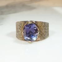 Fun 1960s Color Change Gem Set Gold Band