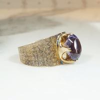 Fun 1960s Color Change Gem Set Gold Band