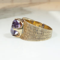 Fun 1960s Color Change Gem Set Gold Band