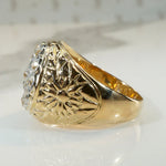 Rose Window Diamond Cluster in Gold & Platinum Ring