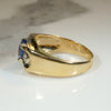 Daring Art Moderne Sapphire & Diamond Ring with Pizzazz