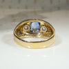 Daring Art Moderne Sapphire & Diamond Ring with Pizzazz