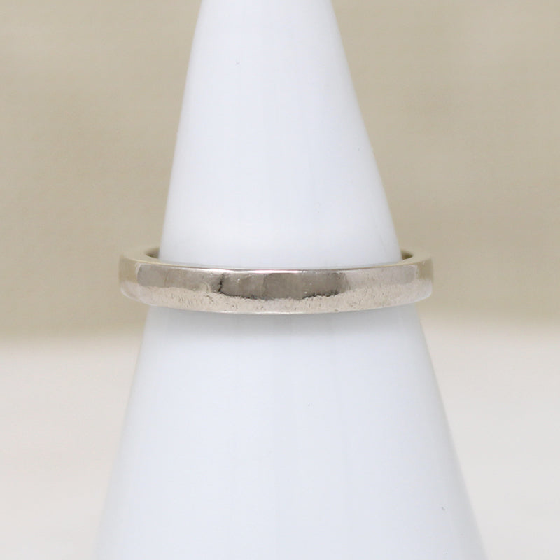 White Gold Wedding Band with Subtle Taper