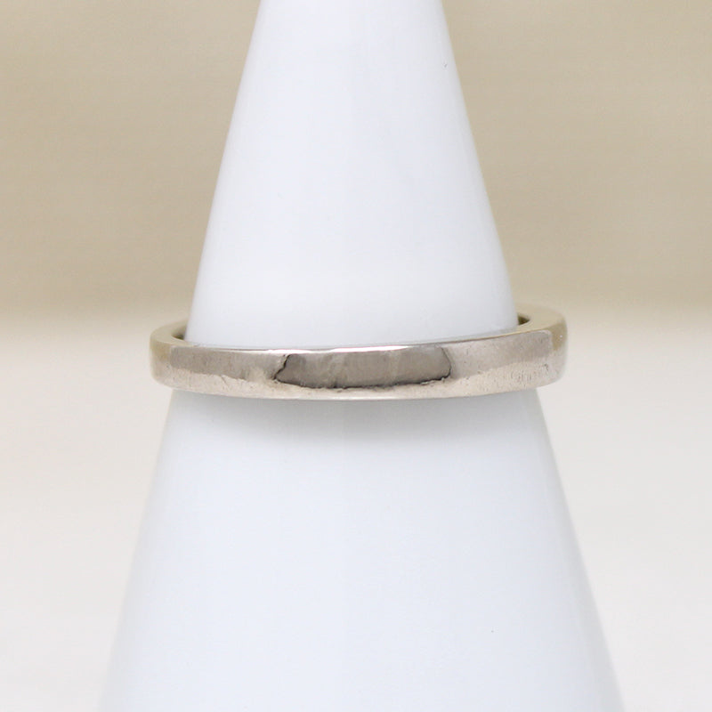 White Gold Wedding Band with Subtle Taper