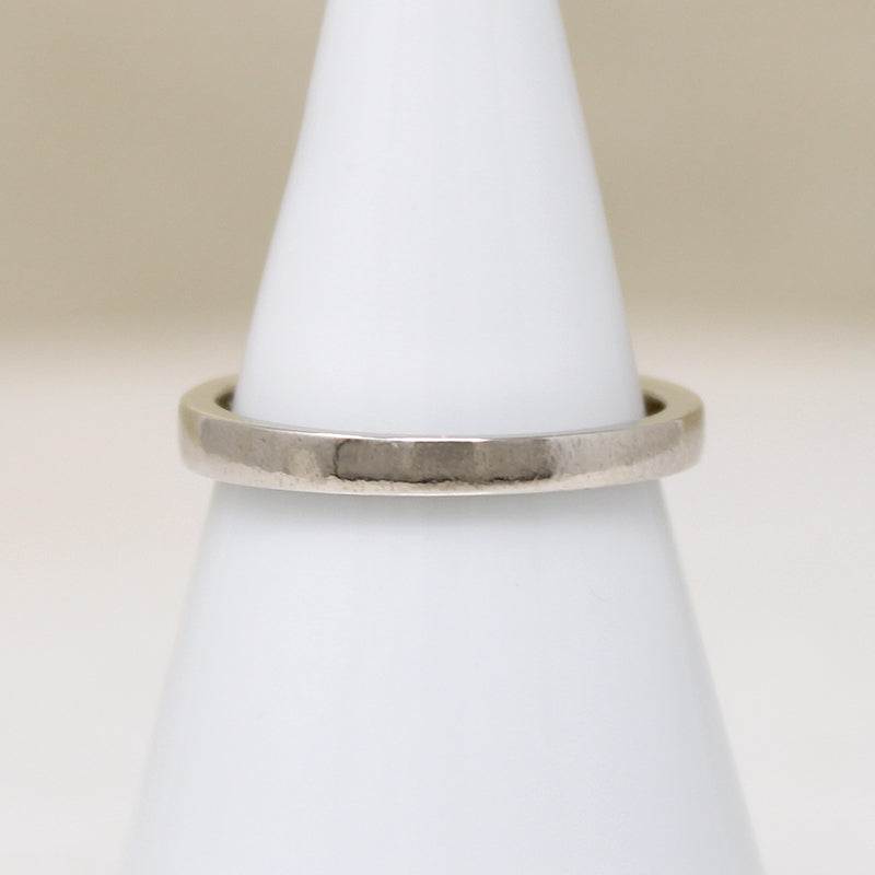 White Gold Wedding Band with Subtle Taper