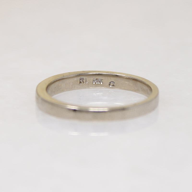 White Gold Wedding Band with Subtle Taper