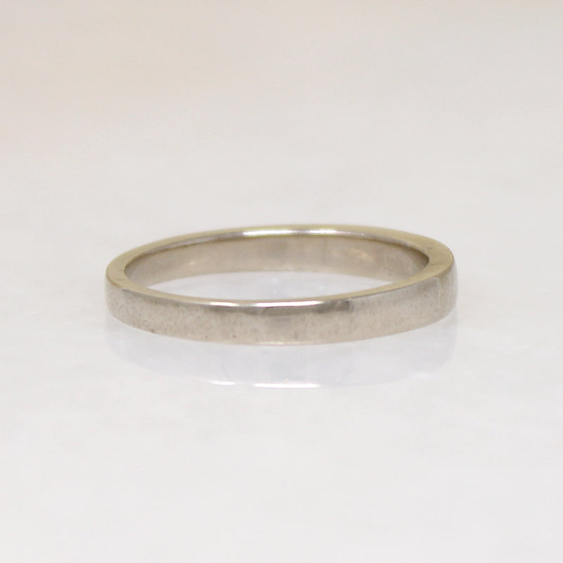 White Gold Wedding Band with Subtle Taper