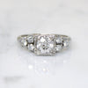 Romantic White Gold Engagement Ring with Old Mine Cut Diamond