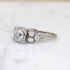 Romantic White Gold Engagement Ring with Old Mine Cut Diamond