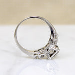 Romantic White Gold Engagement Ring with Old Mine Cut Diamond