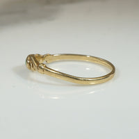Dainty Softly Scrolled Gold & Jade Ring