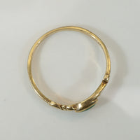 Dainty Softly Scrolled Gold & Jade Ring