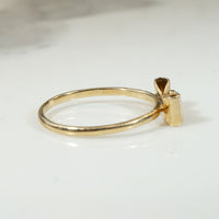Smart Little Gold & Turquoise Bow Ring