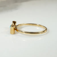 Smart Little Gold & Turquoise Bow Ring