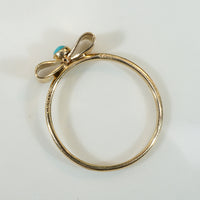 Smart Little Gold & Turquoise Bow Ring