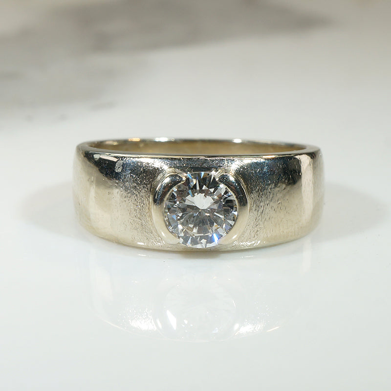 Chic Modernist White Gold & Diamond Gypsy Band