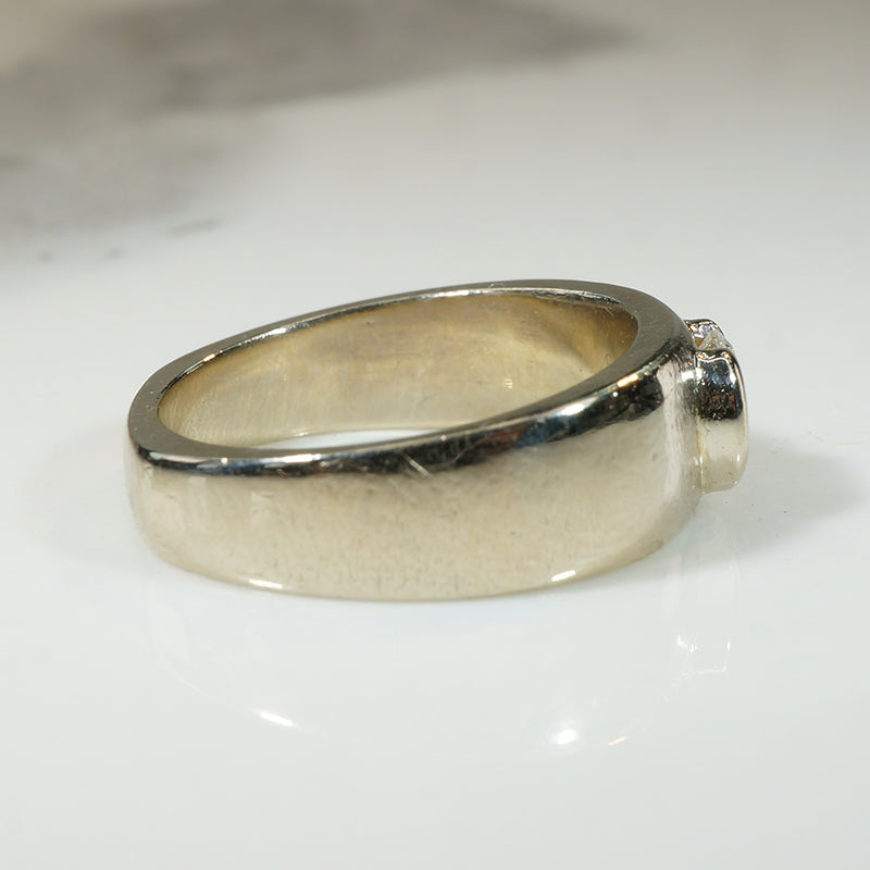 Chic Modernist White Gold & Diamond Gypsy Band