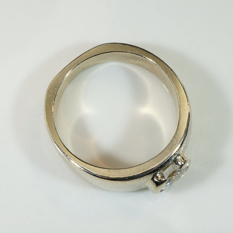 Chic Modernist White Gold & Diamond Gypsy Band