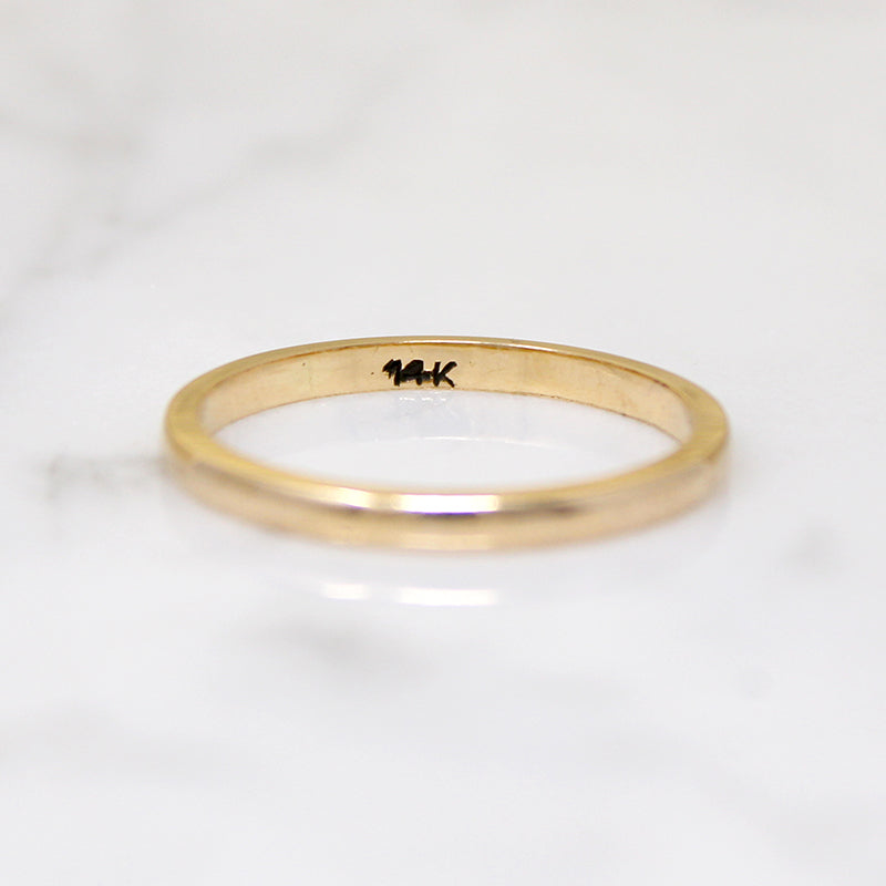 Slim 14k Gold Wedding Band in Size 8.25