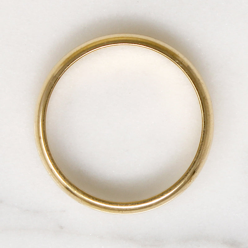 Classic 3mm Half Round Gold Band in Size 8.5